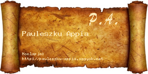 Pauleszku Appia névjegykártya